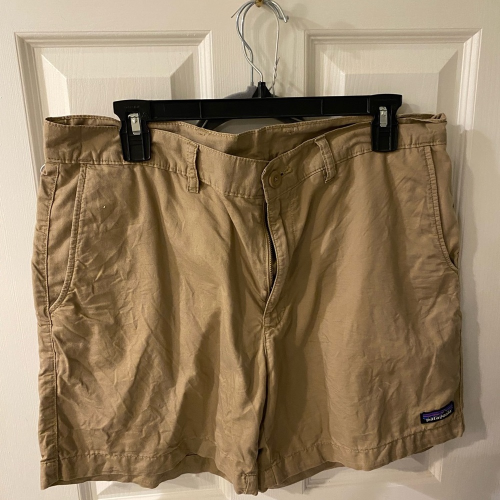 Patagonia Tan Flat Front Shorts Casual Style